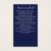 ボートレイクモダンメモリアル葬儀祈りの言葉カード (裏面)