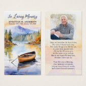 ボートレイク記念写真葬式祈りの言葉カード (正面&裏面)