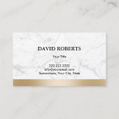 ボートレンタルと販売モダン金ゴールド縁ど大理石 名刺 (裏面)