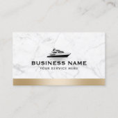 ボートレンタルと販売モダン金ゴールド縁ど大理石 名刺 (正面)