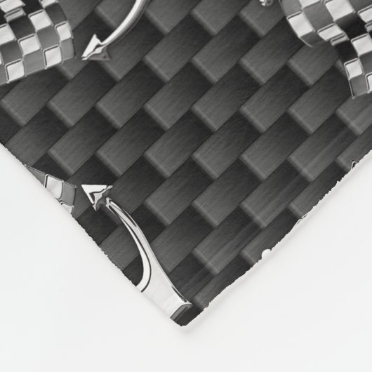 ボートレーシング航海の市松模様に炭素繊維スタイル フリースブランケット (角)