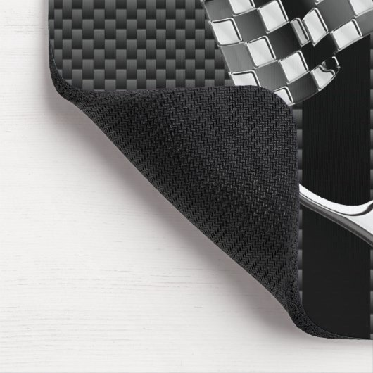 ボートレーシング航海の炭素繊維クロムスタイル マウスパッド (コーナー)