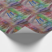 ボートロマンチック水彩光沢ラッピング紙 ラッピングペーパー (角)