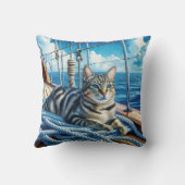 ボートロープの上のタビーネコ クッション (裏面)