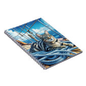 ボートロープの上のタビーネコ ノートブック (右側)