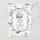 ボートワレ航海のベビーシャワーおむつラッフル エンクロージャーカード (正面)