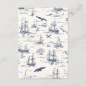 ボートワレ航海のベビーシャワーおむつラッフル エンクロージャーカード (裏面)