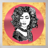 ボートーオーシェヴューブークレー – カーリーヘア美しい ポスター (正面)