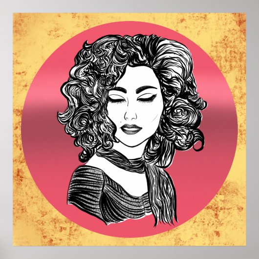 ボートーオーシェヴューブークレー – カーリーヘア美しい ポスター (正面)