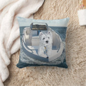 ボート上のウエスティ PILLOW クッション (ブランケット)