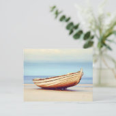 ボート上のビーチはがき ポストカード (スタンド正面)