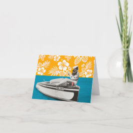 ボート上のボア、ファブハット、ウクレレ、シュリッツ カード