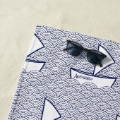 ボート上の波ビーチタオル – 小パターン ビーチタオル (インサイチュ)