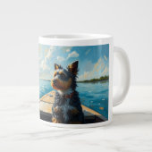 ボート上の犬 ジャンボコーヒーマグカップ (正面右)