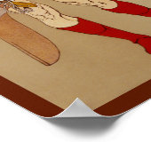 ボート乗務員ヴィンテージスポーツファンボート ポスター (角)