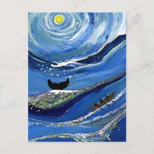 ボート付き鯨 ポストカード (正面)