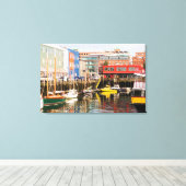 ボート係留 |メイン，ポートランド キャンバスプリント (インサイチュ (ウッドフロア))