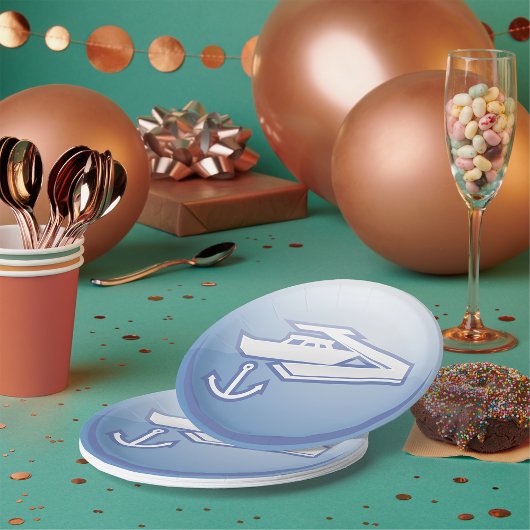 ボート及びいかり航海のマリン ペーパープレート