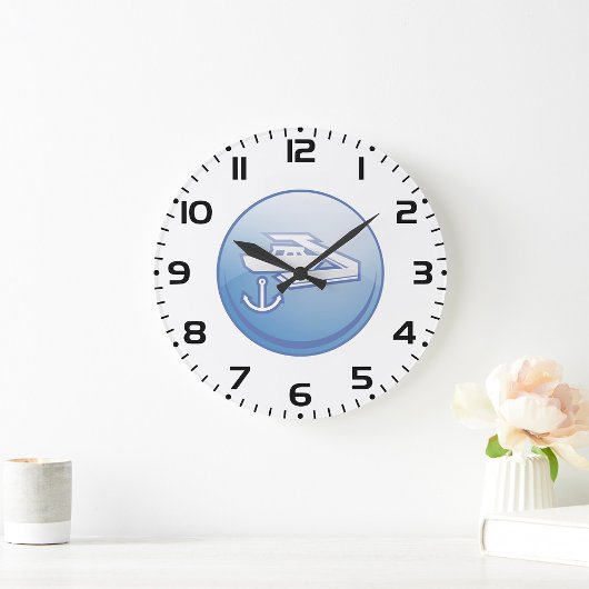 ボート及びいかり航海のマリン ラージ壁時計