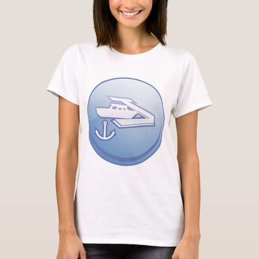 ボート及びいかり航海のマリン Tシャツ (正面)