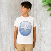 ボート及びいかり航海のマリン Tシャツ