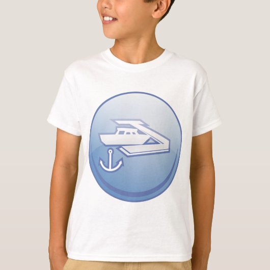 ボート及びいかり航海のマリン Tシャツ (正面)