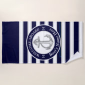 ボート名いかりウェルカムクアボード ビーチタオル (正面)