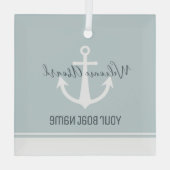 ボート名いかり 航海の ガラスオーナメント (裏面)