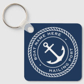 ボート名と寄港いかり縁ど索 キーホルダー (正面)