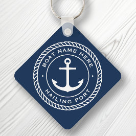 ボート名と寄港いかり縁ど索 キーホルダー