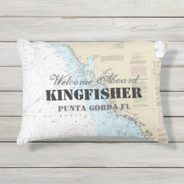 ボート名と航海のようこそ湾岸沿岸 アウトドアクッション
