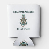 ボート名の追加セーリング航海のいかり 缶クーラー (裏面)