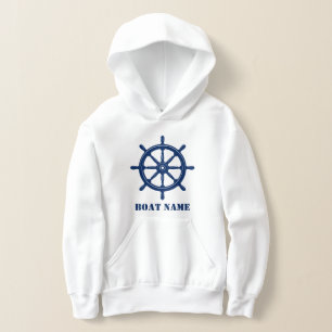 ボート名または名前Ship Helm Wheel Navy White