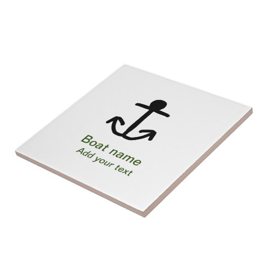 ボート名カスタムいかりセーリング夏の追加文字 タイル (側面)