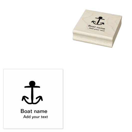 ボート名カスタムいかりセーリング夏の追加文字 ラバースタンプ (押印)