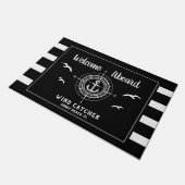 ボート名カスタムWelcome Aboard Aboard Abard Compass形式 ドアマット (アングル)