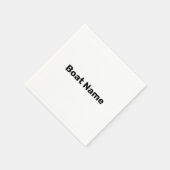 ボート名ホワイトとブラックの文字テンプレート スタンダードカクテルナプキン (角)