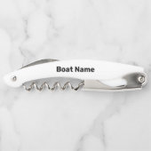 ボート名ホワイトとブラックの文字テンプレート ソムリエナイフ (裏面)