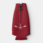 ボート名航海のいかりオール&船舶車輪赤 ボトルクーラー (裏面)