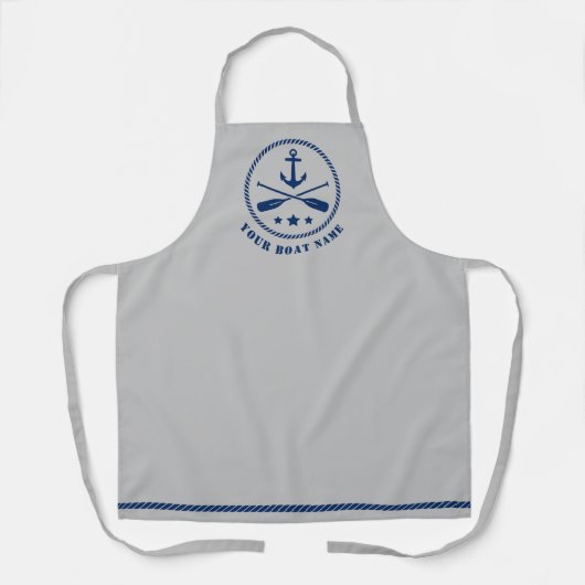ボート名航海のいかりクロストアーズスターズグレー エプロン (正面)