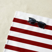 ボート名航海のいかりスターストライプズ深い赤 ビーチタオル (インサイチュ)