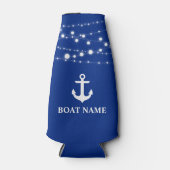 ボート名航海のいかりストリングライトブルー ボトルクーラー (正面)