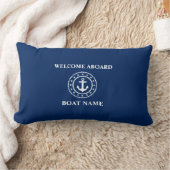 ボート名航海のいかりロープスターズブルーウェルカム ランバークッション (ブランケット)