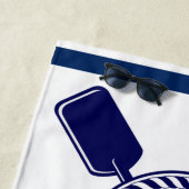 ボート名航海のいかりロープネイビーブルーウェルカム ビーチタオル (インサイチュ)