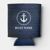 ボート名航海のいかりロープブルーウッド 缶クーラー (正面)