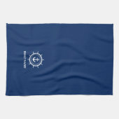 ボート名航海のいかりロープヘルムネイビーブルー キッチンタオル (横)