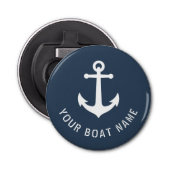 ボート名航海のヴィンテージいかりブルーグレーホワイト 栓抜き (正面)