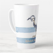 ボート名,いかりドルフィンライトブルーストライプズ カフェラテマグ (左アングル)