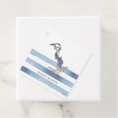 ボート名、アンカーイルカの淡青色ストライプ柄 フェイバータグ (インサイチュ)
