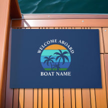 ボート名Sun Palm Trees Welcome Aboard Blue